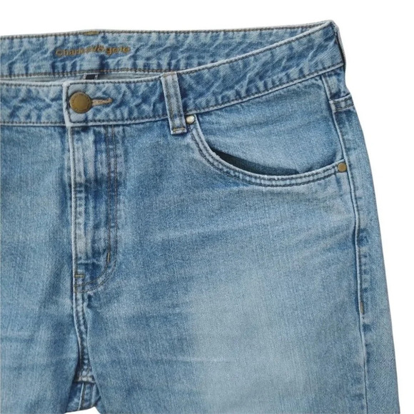 Charles Vogele Denim Jean Cutoffs Light Distressing Comfort Waist Straight  Leg - Picture 3 of 9